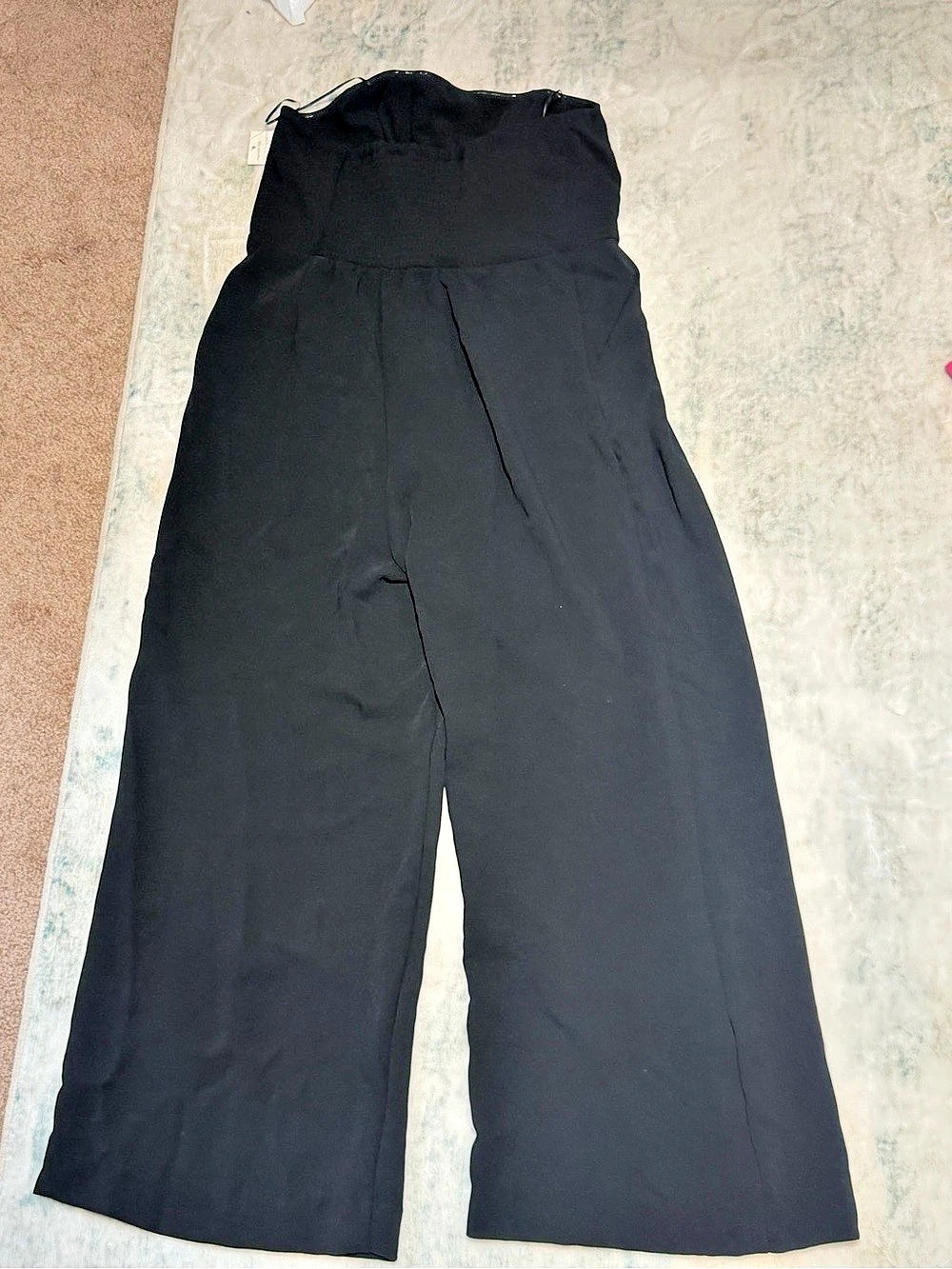 Romper Wide Leg Pants in Black Size Large NWT